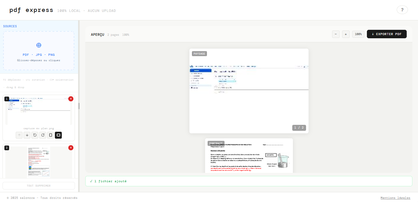 PDF Express - Interface de fusion et d'édition PDF